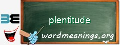 WordMeaning blackboard for plentitude